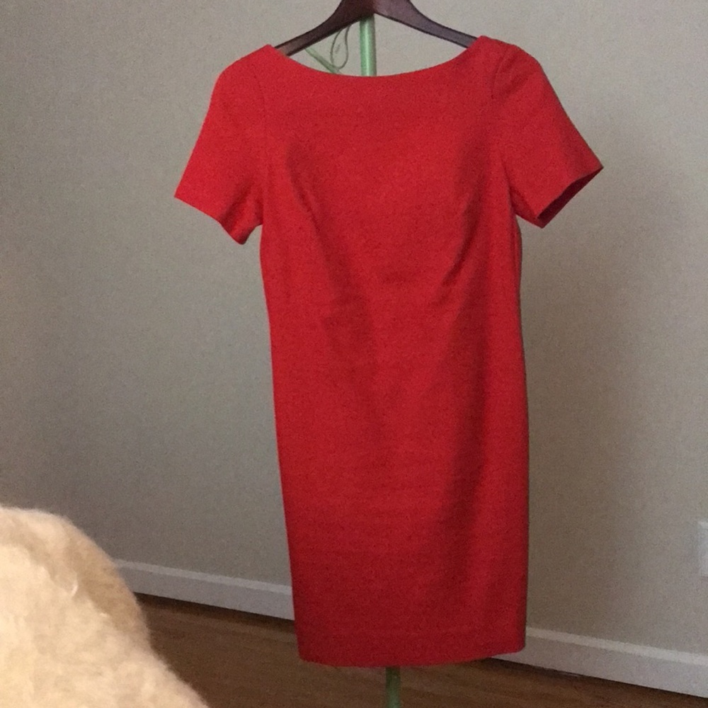 Anthropologie Bow Back Shift Dress Size 2 Red - Picture 5 of 14